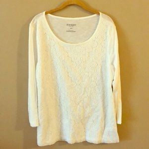 OLD NAVY White cotton 3/4 sleeve top